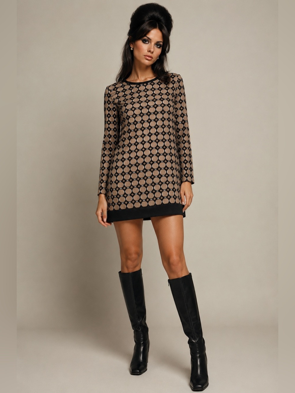 Michael Kors Op Art Retro Geometric Dress